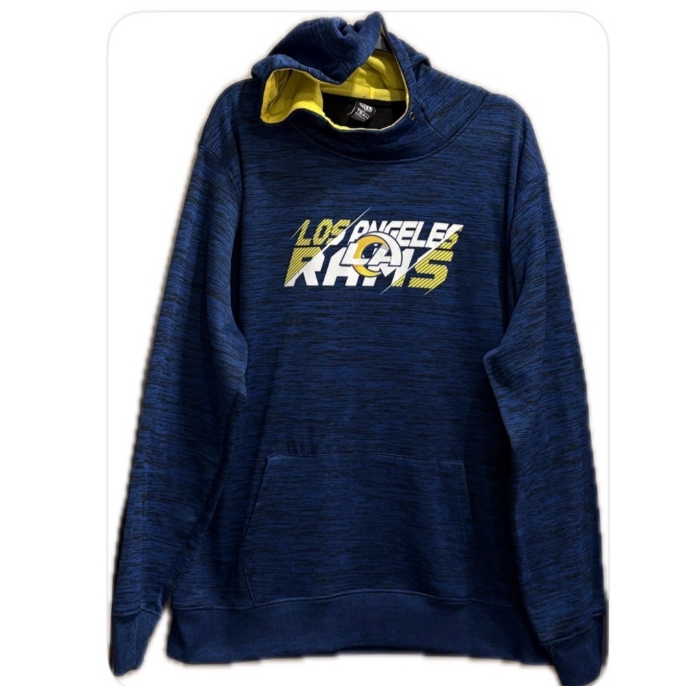 NFL Team Apparel Los Angeles Rams Navy and Yellow Hoodie XXL